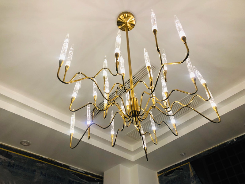 Luxury Crystal Chandelier Living Room Dining Bedroom Gold Silver Chandelier (WH-MI-414)