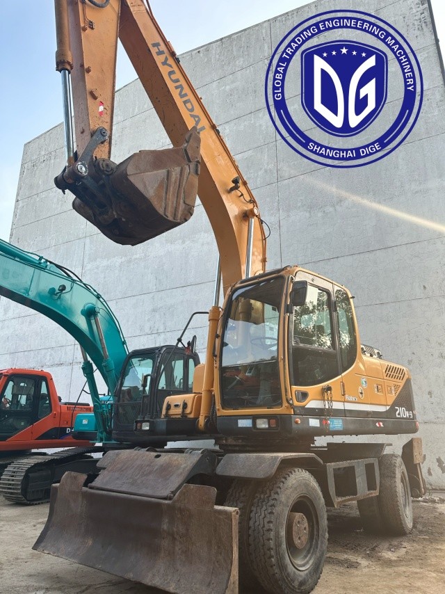 Origin Korea 210W-9 Used Hyundai Wheel Excavator 210W-9 Wheel Excavator Secondhand Hyundai Excavator 210W-9