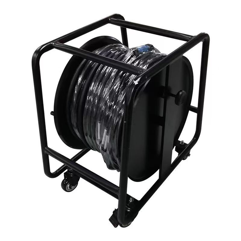 4x16A Multi-Channel Industrial Electric Signal Sockets with 6 Channels and CAT6 SF/UTP Network Cord Retractable Cable Reel