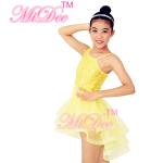 Girls Ballet Costume Front Shorter Back Longer Tulle Skirt Outfit With