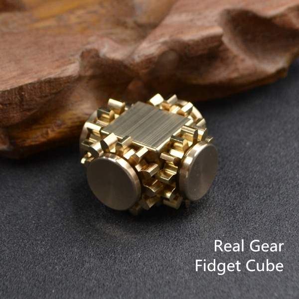 Other Classic Toys Brass Gear Linkage Decompression Real Gear Cube Fingertip Gyroscope