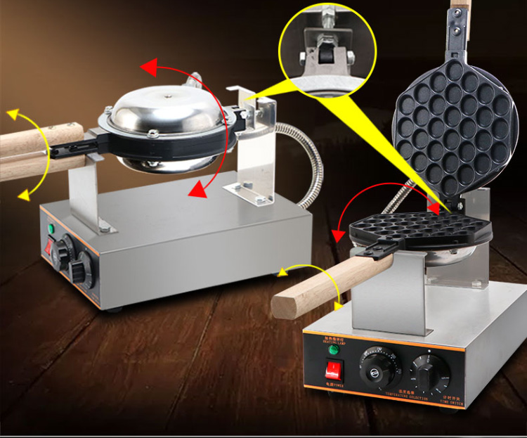 Stainless Steel Electric Bubble Waffle Maker for Professional Commercial Equipment