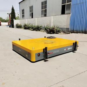 China Manual Hydraulic Battery Transfer Cart , 5T Steel Plate Material Transfer Trolley wholesale