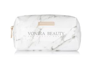 China Ladies Travel Square Cosmetic Pouch Bag Zipper Storage Marble Style wholesale