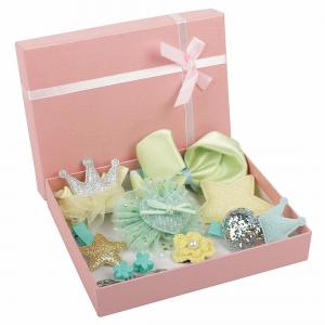 China Custom Printed Pink Christmas Hair Clip Set Accessories Gift Box Packaging wholesale
