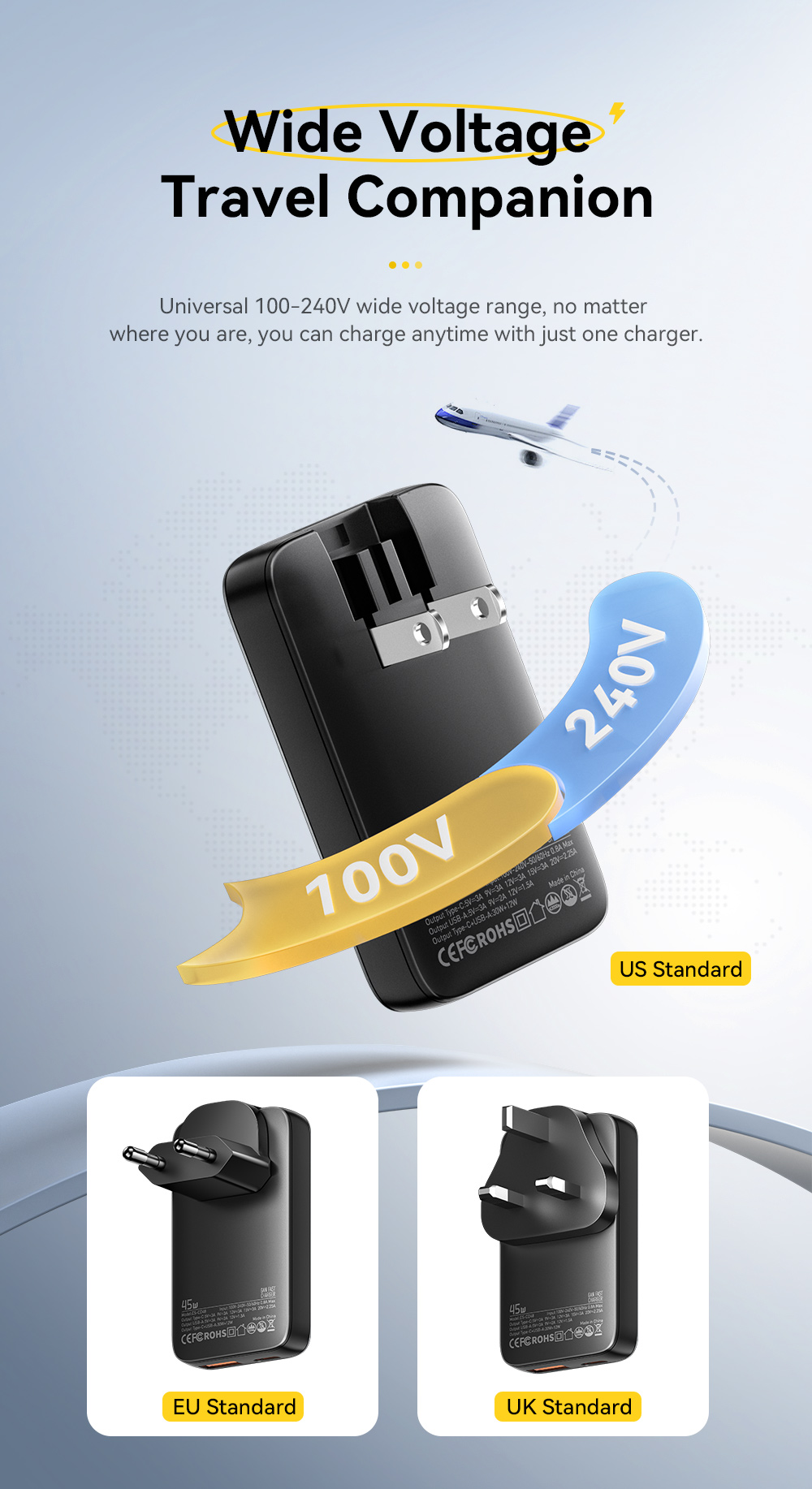 ESSAGER ES-CD48 Series 2 Ports 45W Type C Quick USB Fast Charger