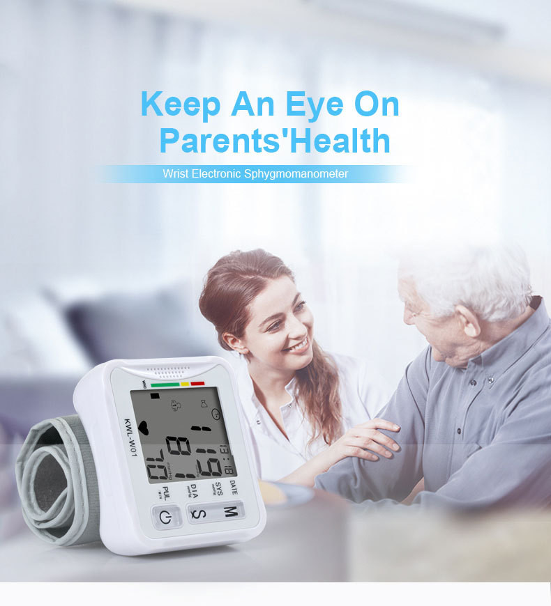 Home Hospital Daily Checks LCD Digital Display Wrist Blood Pressure Monitor