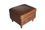 Comfortable Relax Vintage Leather Furniture Medium Brown Storage Ottoman For
