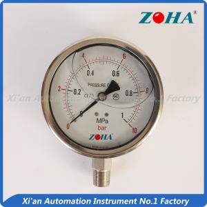 China Oil Industry Stainless Steel Pressure Gauge With Aluminum Black Pointer wholesale