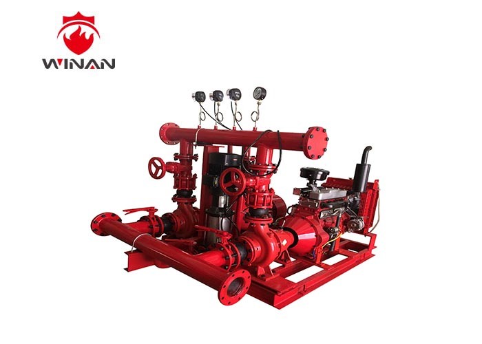 Diesel Fire Sprinkler Pumps Set 500 GPM Emergency Fire Pump Red