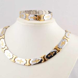 China US Europe Fashion 316L Stainless Steel Bracelet With Matched Necklace Jewelry Set CQS38 wholesale