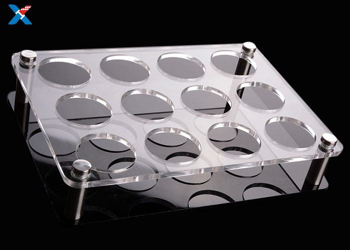 Transparent Acrylic Display Rack 6 Holes Clear Acrylic Cup Holder Cocktail Wine Rack Tray
