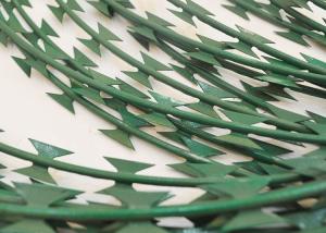China BTO 22 Concertina Razor Barbed Wire 450MM Coil PVC Coating wholesale