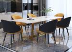 Luxury European Stainless Steel Marble Dining Room Table