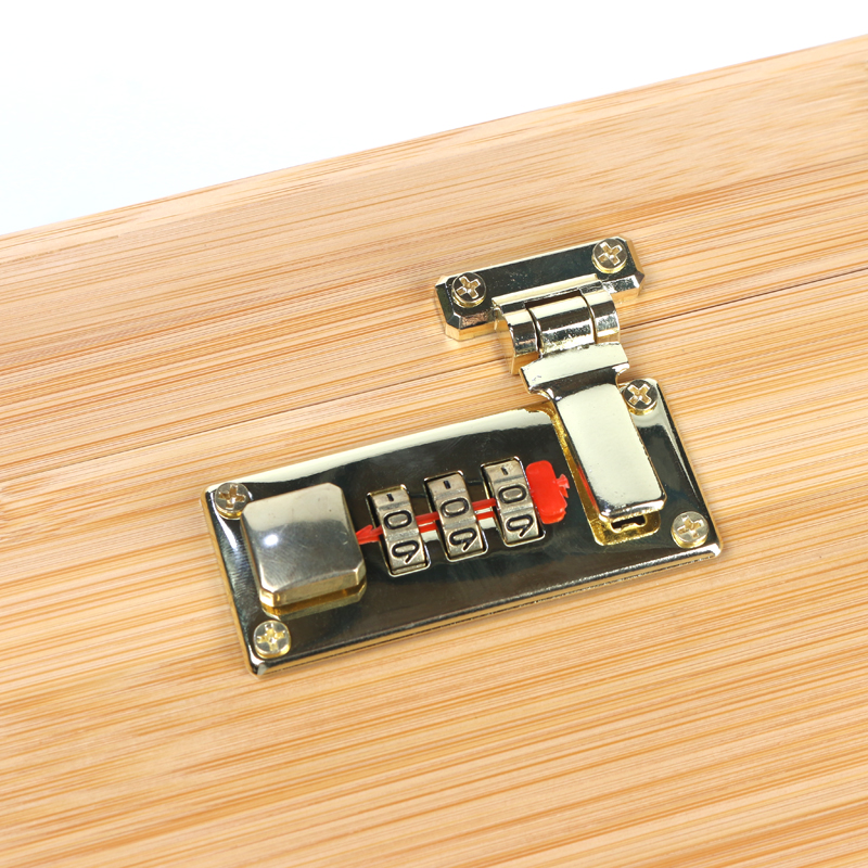Premium Durable Portable Two-layer Bamboo Wooden Storage Box With Lock For Packaging Gift Boxes