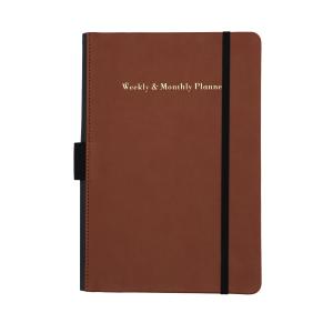 China Pocket 88 Pages Weekly Monthly Planner , Custom Calendar Planner Brown Color wholesale