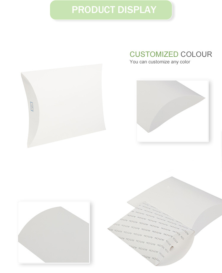 Cardboard White Kraft Pillow Box Envelopes With Custom Printed