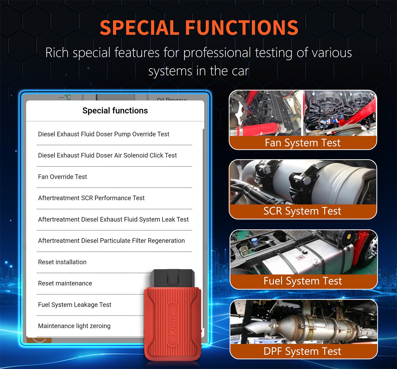 For Xtruck X003 scanner Tool DPF Heavy Duty Truck ECU Programming Forced Regeneration FOR Vol-vo/Sca-nia/Cummins Diagnostic Tool