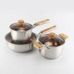 Amazon Multifunctional Kitchen Cookware Silver Cooking Pot Set Stainless Steel