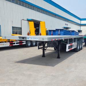 China Tri Axle Trailer 40/45/48 Ft Flatbed Trailer for Sale in Mauritius Port Louis wholesale