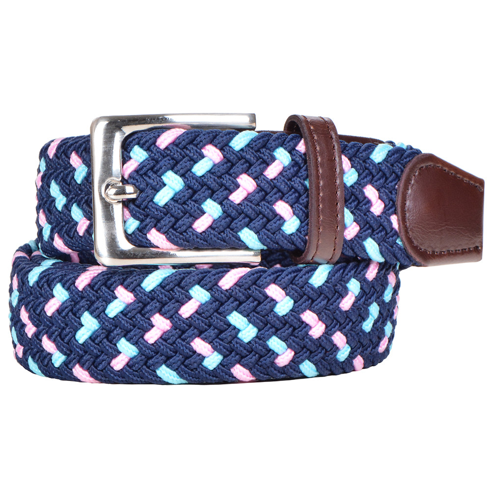 Woven Rubber Stretch Elastic Belt 3.4cm Clip Polyester Fabric Braided Belt