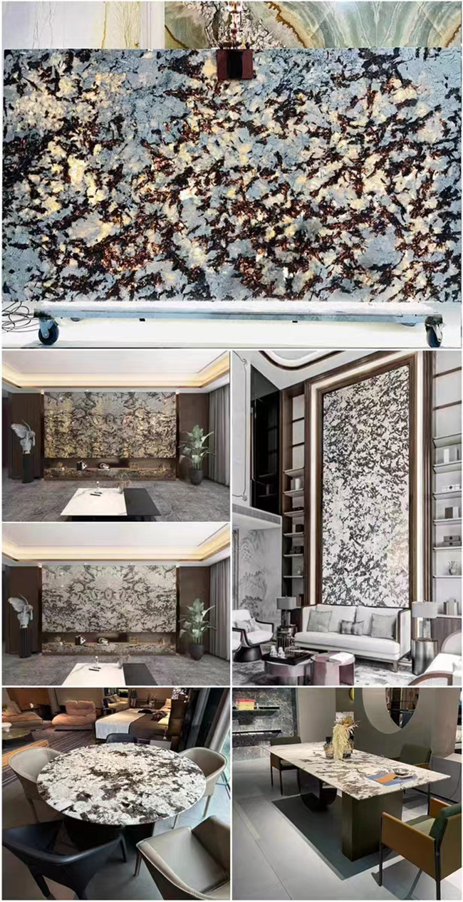 Luxury Natural Quartzite Stone Slab Hotel Villa Living Room Wall Decor Kitchen Countertop