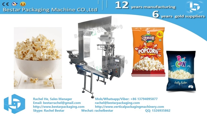 Bestar popcorn packing machine hot sales snacks packaging machine with automatic weighing