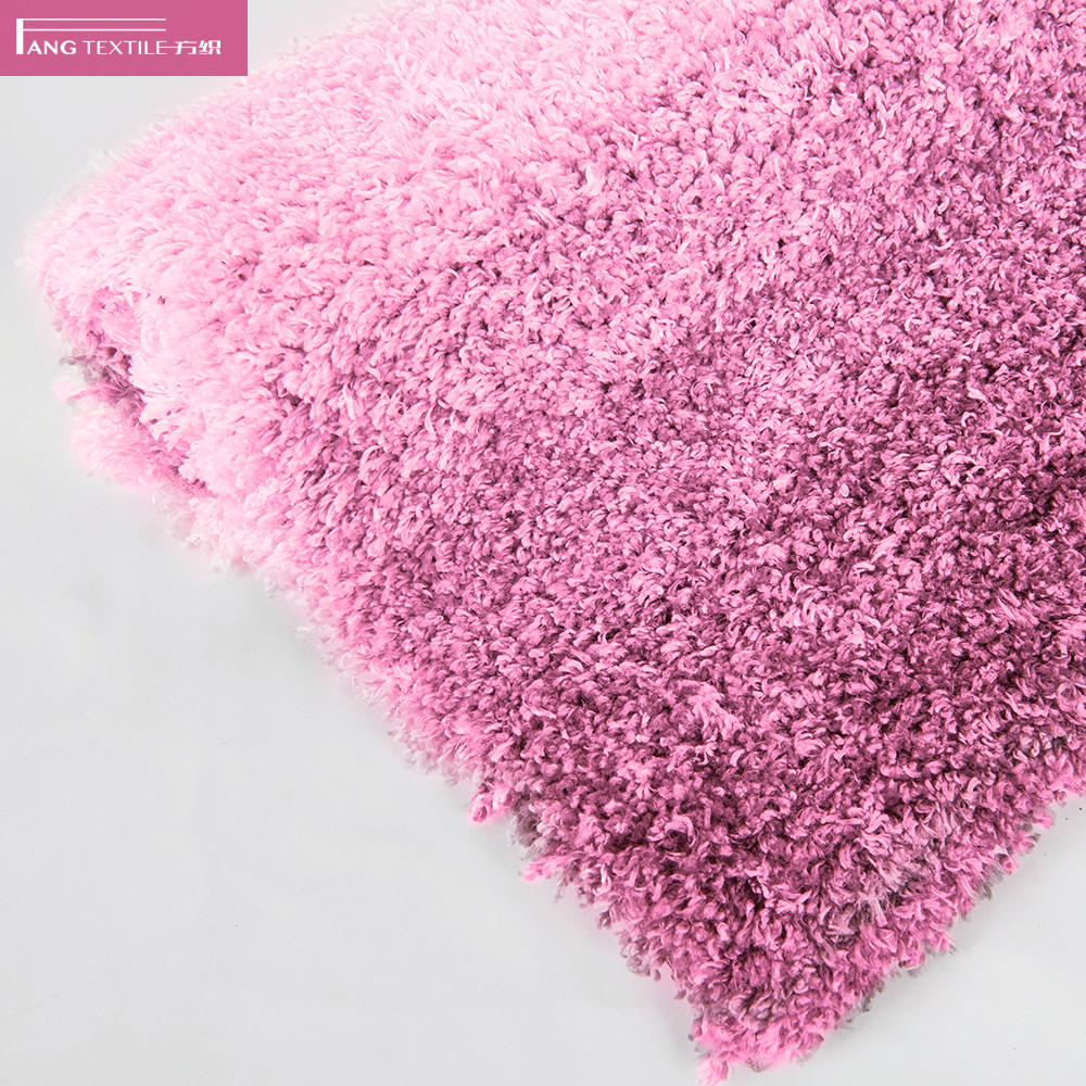 Gradient Colors Tufted Microfiber Polyester Shaggy Bath Mats For Bathtub
