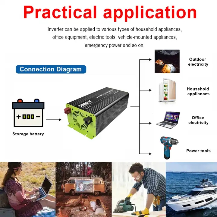 Inverter 48 V To 110 V Pure Sine Wave 3Kw Power Inverter With Battery Chargee 3000W 48Vdc Pure Sine Wave Inverter To 380V 3Phase