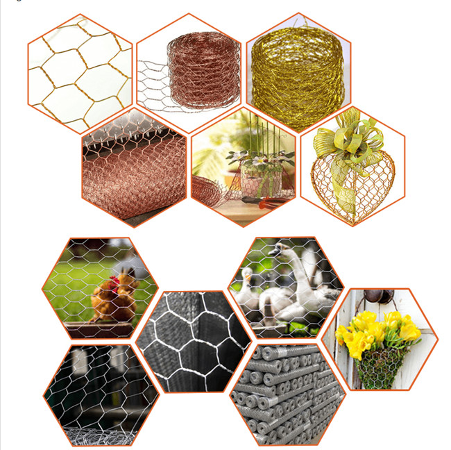 5/8" 16mm Hexagonal Copper Chicken Wire Mesh BWG 22 24 25 Gauge