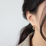 Lanciashow 925 Sterling Silver Jewellery Simple Interweave Twisted Hoop Earrings