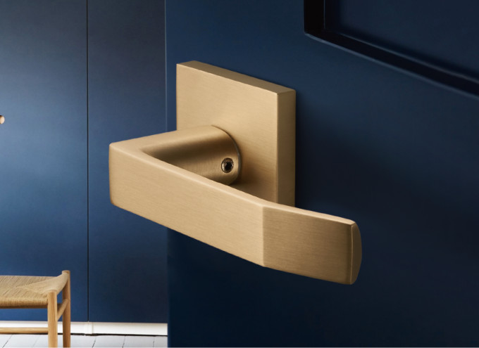 Amertop Front Door Entry pull Handle and Deadbolt Lock Set Slim Square Single Cylinder Deadbolt and Lever