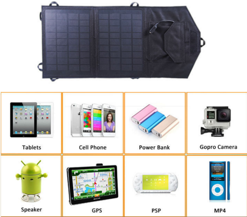 High quality 7w portable folding solar panel kit, solar panel charger for phone with inner voltage controller