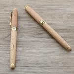 Eco Friendly Beech Wood Fountain Pen Brass Accessories For Business Gifts