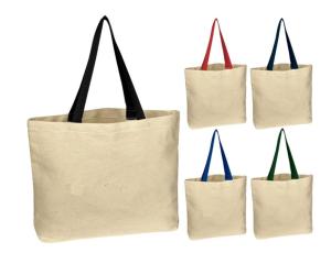 China Personalized Cotton Canvas Tote Bag , Plain Canvas Bags With Handle wholesale