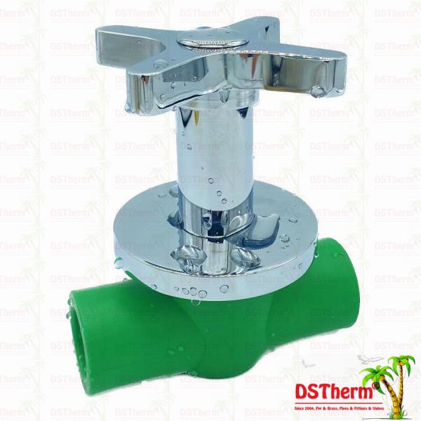 Ppr Chrome Plated Brass Cartridge PPR Ball Valve 20mm 25mm 32mm High Pressure