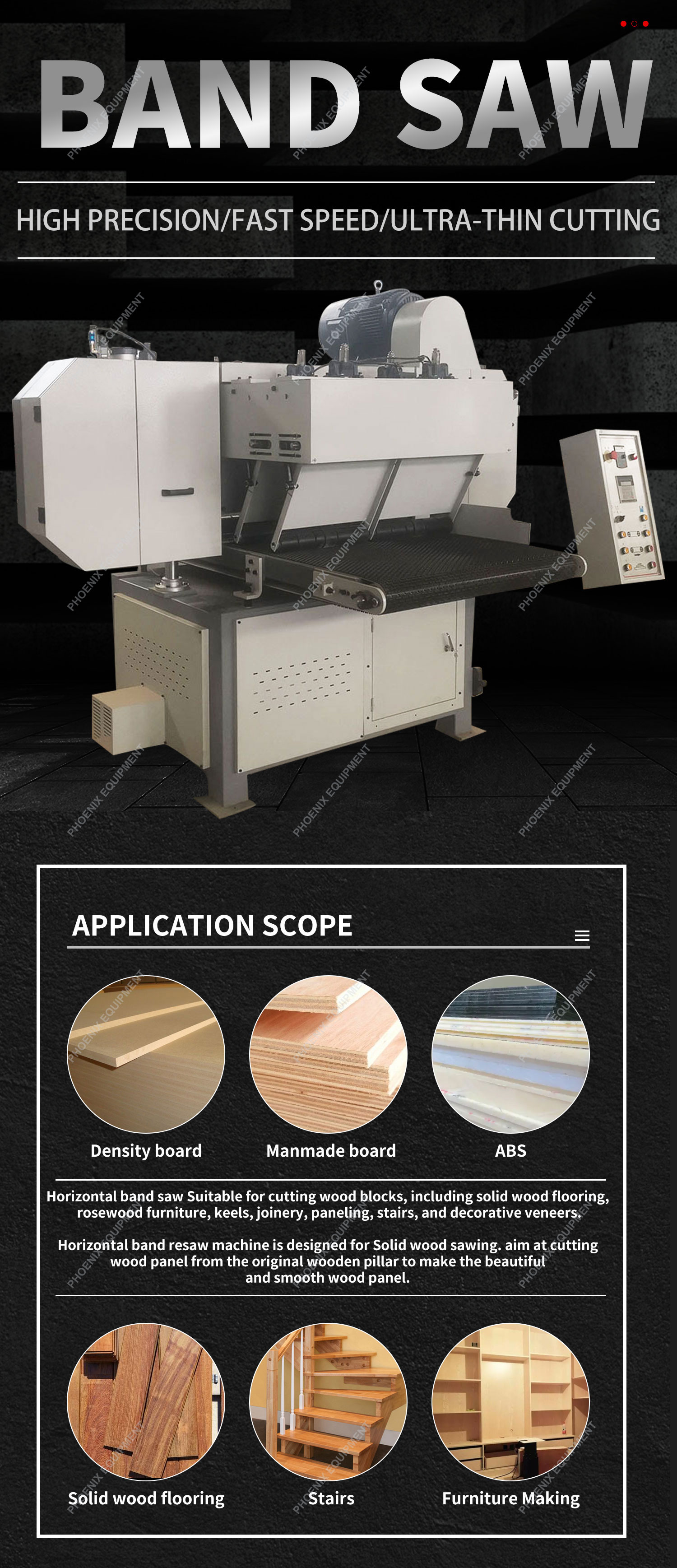 21.12kw Solid Wood Board Horizontal Band Sawing Machine for Cutting Wood in Furniture