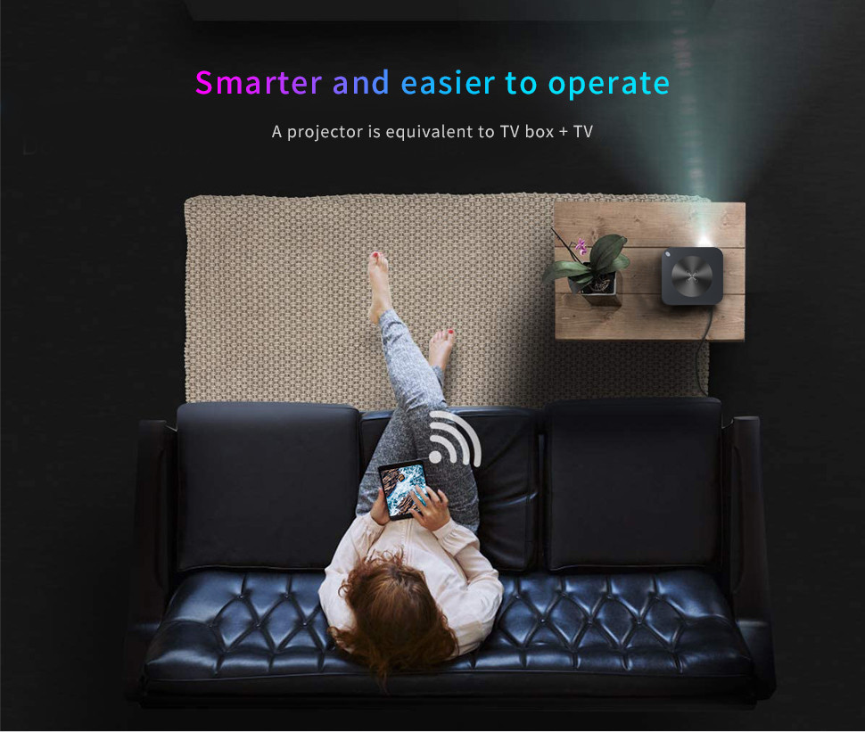 Full Hd Cinema 1080p Movie Android 9 Smart Led Lcd 4k Projector 400 ANSI Lumens