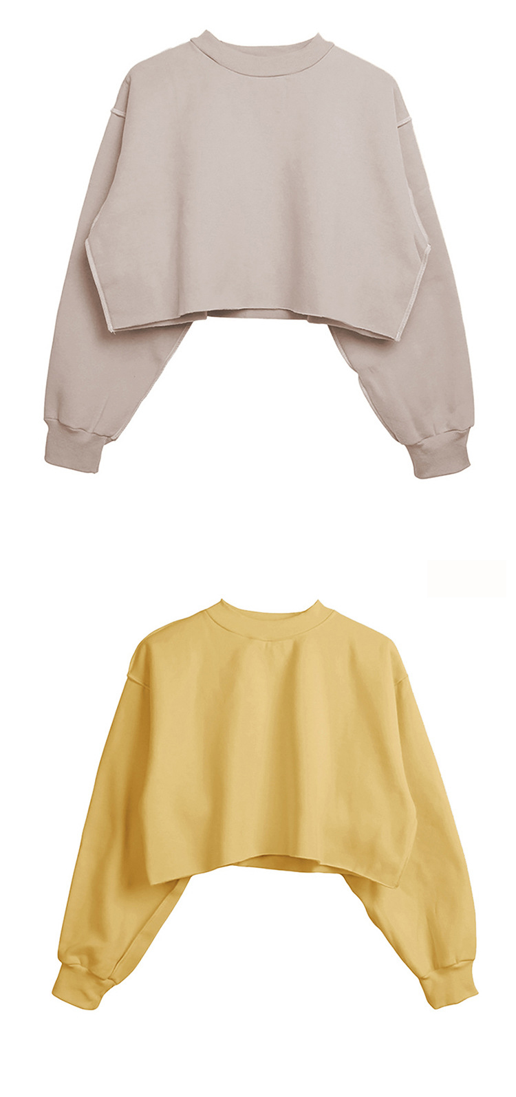 Outdoors Oversized Cropped Crewneck Sweatshirt Hoodie Crop Top Women'S Raw Hem