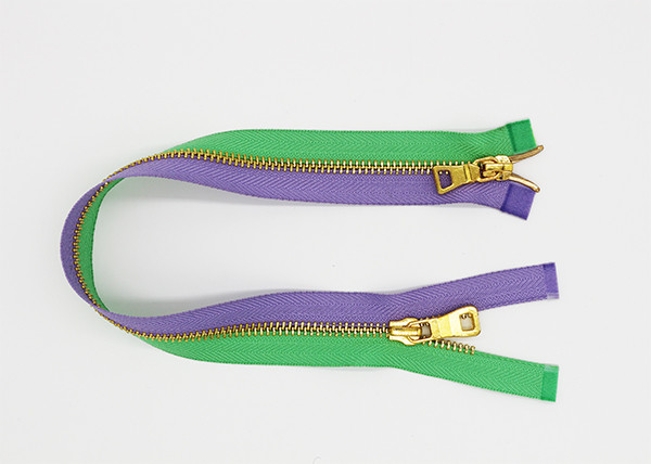 Two Way Open Ended Zip For Cardigans , 28 Inch Luggage Double Pull Zipper