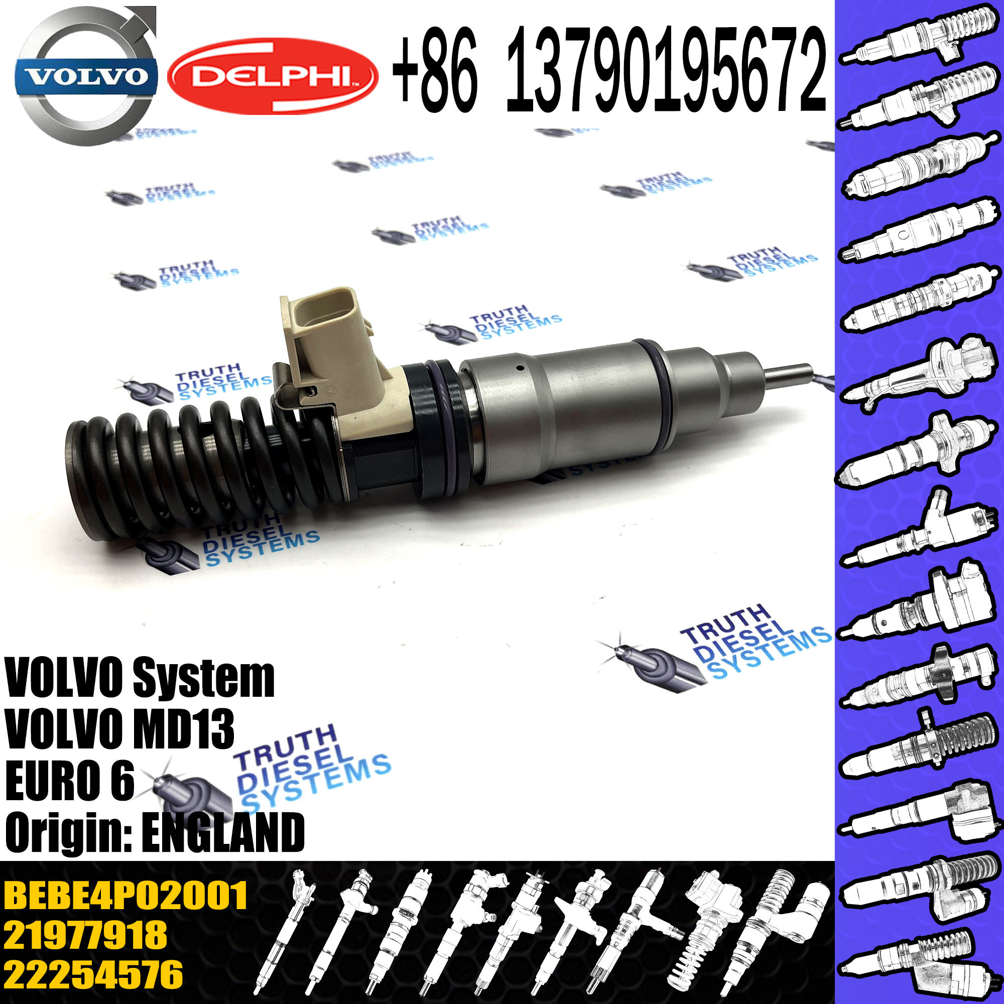 Direct Sale Diesel Fuel Injector 21977918 BEBE4P02001 For VOL MD13 EURO 6