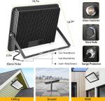 300W IP66 Waterproof Outdoor Floodlight 5000K Daylight White LED Exterior Light