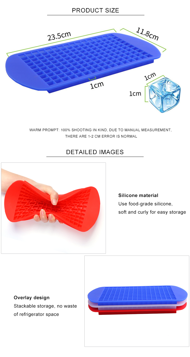 FDA Overlay Design Mini Square Silicone Ice Trays