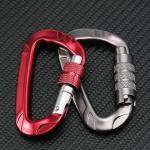 Aluminum Climbing Screw Locking Carabiner 12kN Gym Carabiner Clip for Heavy