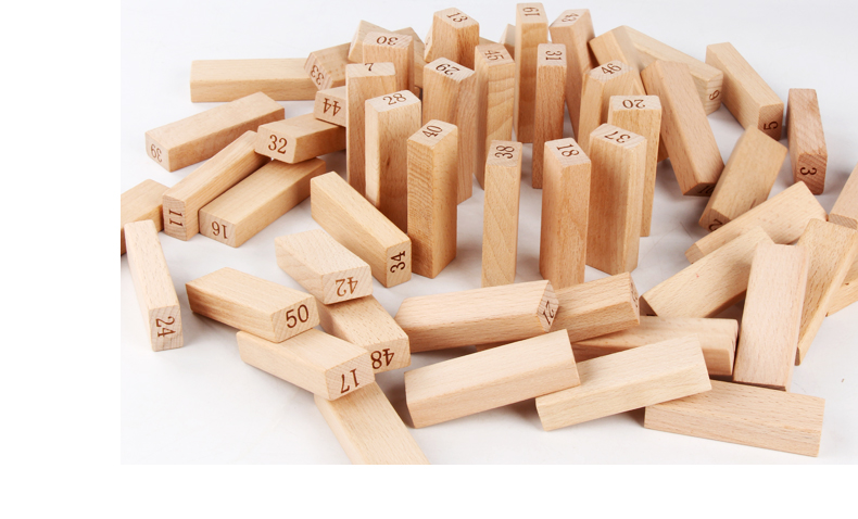 Digital 51PCS Log Building Blocks Dominos Jenga Blocks