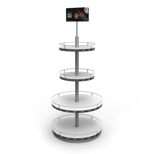 Customized Round Fashion Style Wine Display Rack Sparkling Beverage Metal