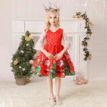 Children'S Dress Clothing Girls Fancy Christmas Dress Snowflake Printed Dresses