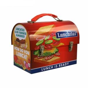 China Wholesale domed metal lunch box with handle wholesale