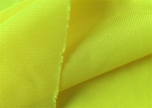 China Yellow Knitting Fluorescent Polyester Fabric For Safety Jacket wholesale