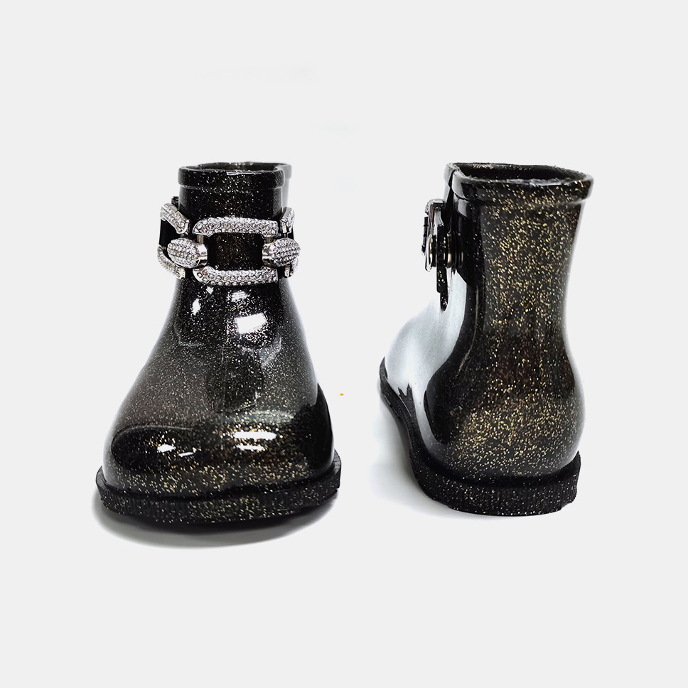 SEDEX Gender Neutral Design Kids Glitter PVC Ankle Rain Boots